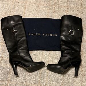 Vintage Ralph Lauren Collection Black Heeled Boots